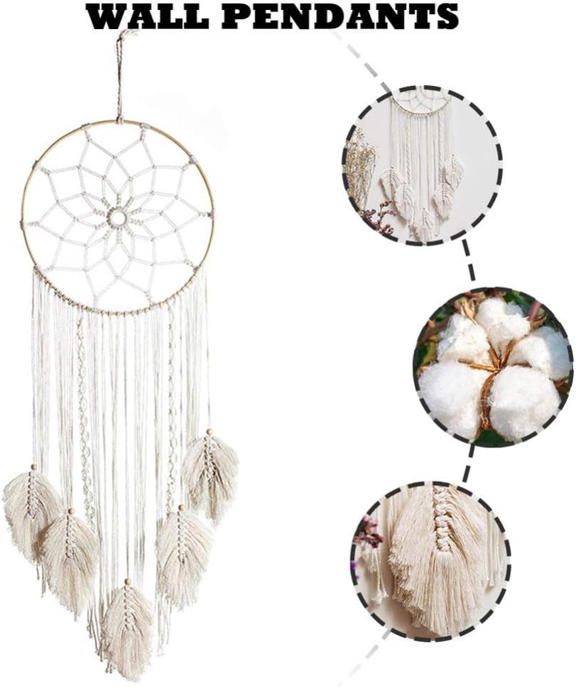 Gobeläng deco drömfångare vävd vit väggdekoration Hem - Accessoarer och dekorationer Naty Shop