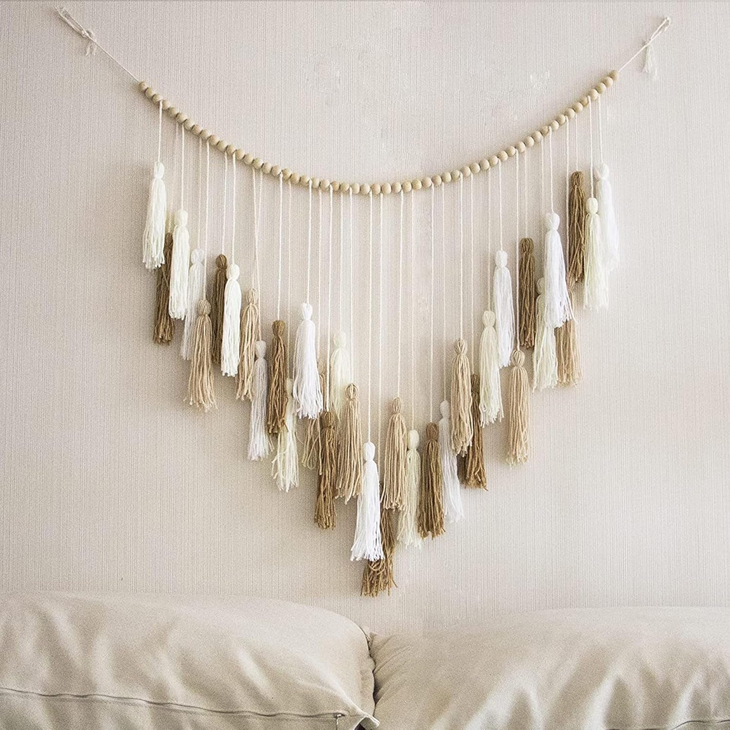 Gobeläng deco hängande vävd pastoralt träpärla Hem - Tillbehör och dekorationer Naty Shop