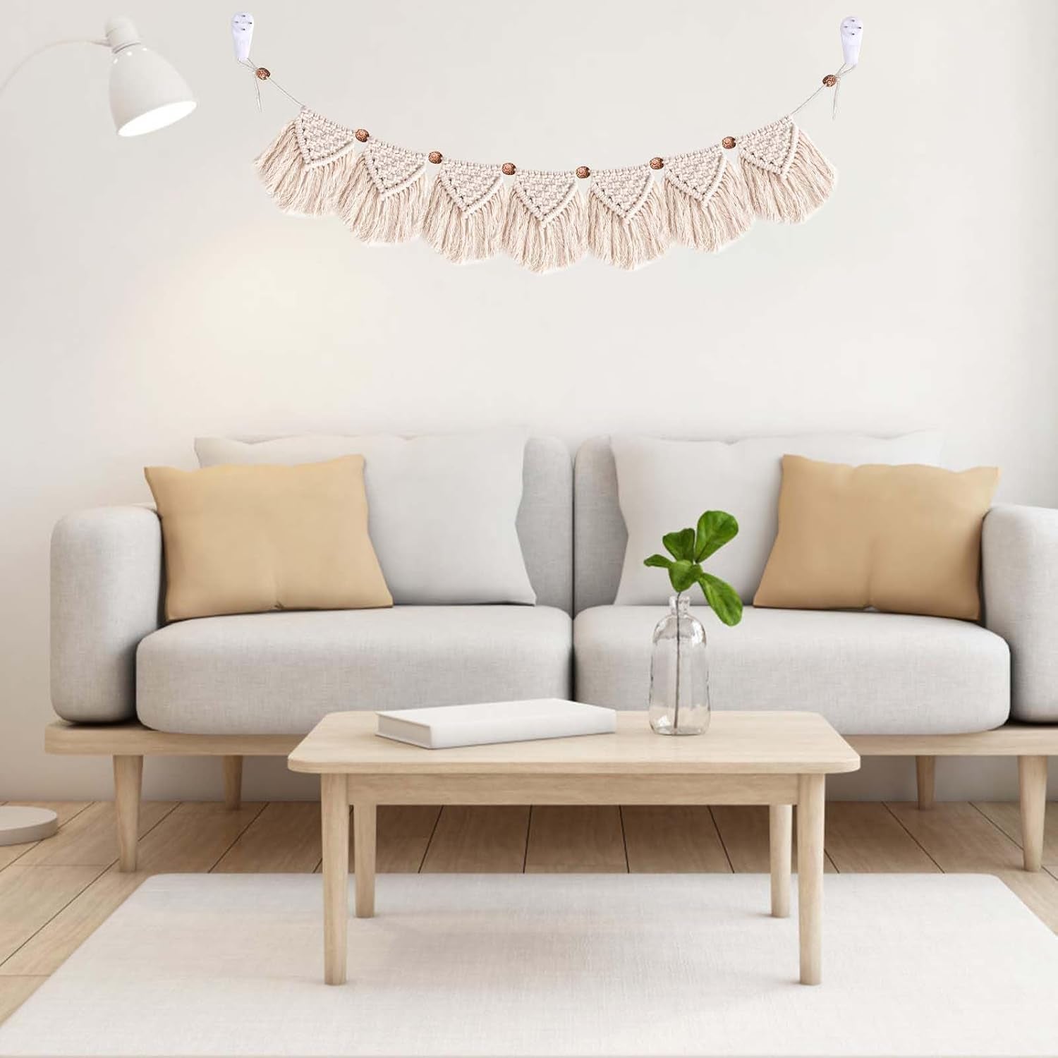 Gobeläng dekoration handgjorda vävda fransar led krans Hem - Accessoarer och dekorationer Naty Shop