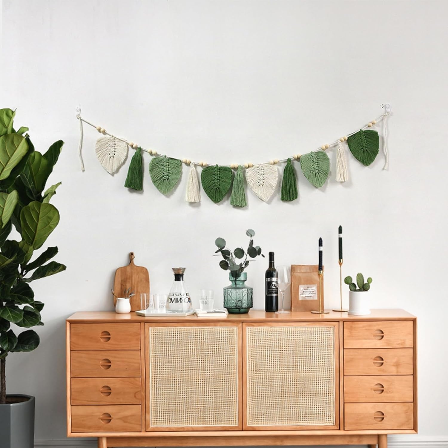 Dekorativ gobeläng vävda löv chica fransar Hem - Accessoarer och dekorationer Naty Shop