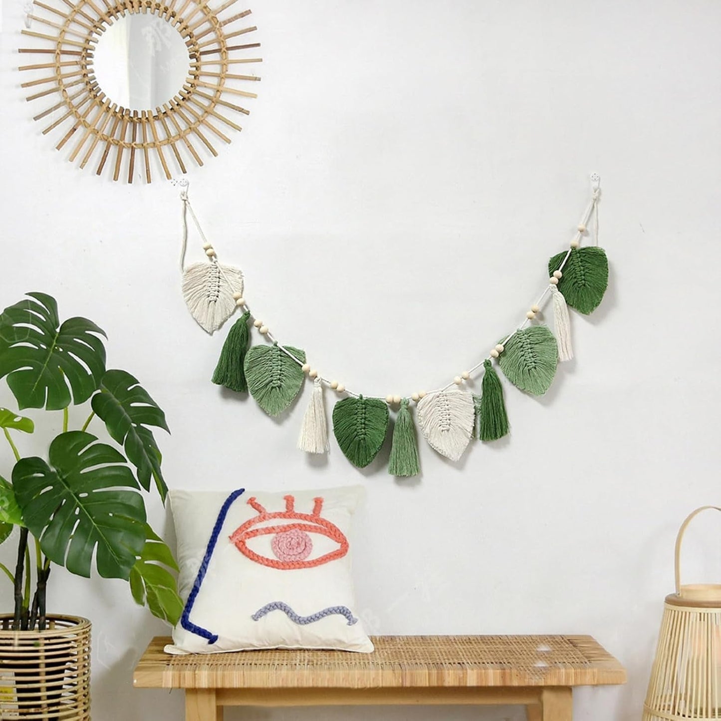 Dekorativ gobeläng vävda löv chica fransar Hem - Accessoarer och dekorationer Naty Shop