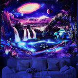 Gobeläng dremisland blacklight svamp psykedelisk reaktiv galaxvägg Hem - Tillbehör och dekorationer Naty Shop Calea Lactee 150L X 130B Cm