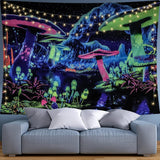 Gobeläng dremisland blacklight svamp psykedelisk reaktiv galaxvägg Hem - Tillbehör och dekorationer Naty Shop