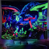 Gobeläng dremisland blacklight svamp psykedelisk reaktiv galaxvägg Hem - Tillbehör och dekorationer Naty Shop Mushroom 200L X 148B Cm