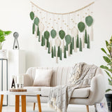 Dremisland gobeläng stora beige gröna blad tofsar Hem - Accessoarer och dekorationer Naty Shop