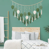 Dremisland gobeläng stora beige gröna blad tofsar Hem - Accessoarer och dekorationer Naty Shop