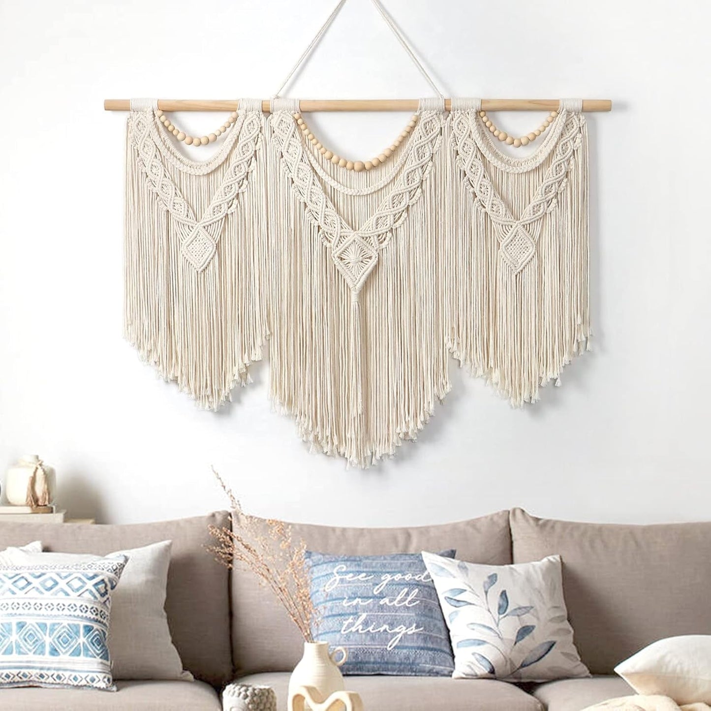 Gobeläng dremisland stor deco vävd beige Casa - Accessoarer och dekorationer Naty Shop