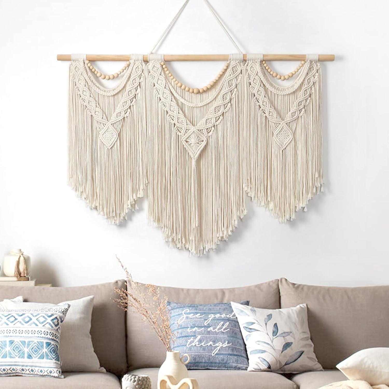 Gobeläng dremisland stor deco vävd beige Casa - Accessoarer och dekorationer Naty Shop