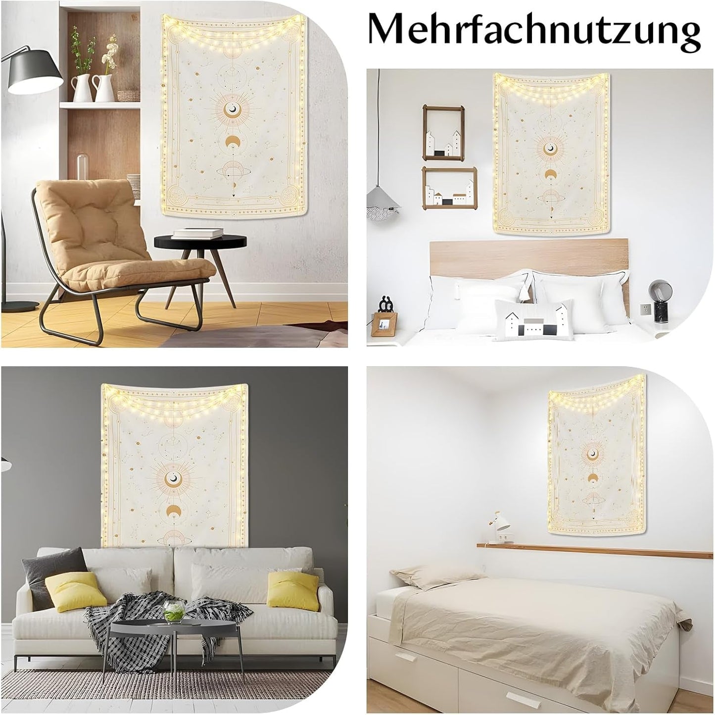 Gobeläng månfaser mysterium konstellation Hem - Tillbehör och dekorationer Naty Shop