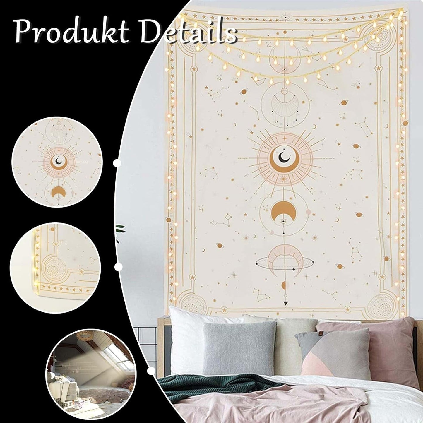 Gobeläng månfaser mysterium konstellation Hem - Tillbehör och dekorationer Naty Shop