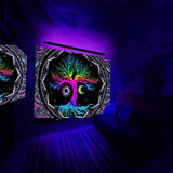 Gobeläng fluorescerande trädliv psykedelisk måne Hem - Tillbehör och dekorationer Naty Shop