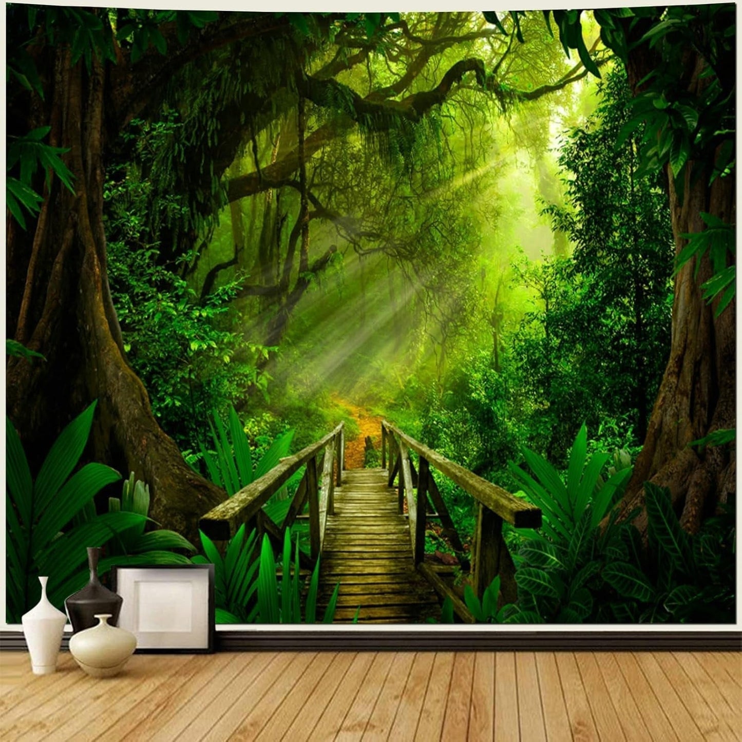 Gobeläng skogsgrönt hängande utomhus Hem - Tillbehör och dekorationer Naty Shop 240L X 260B Cm