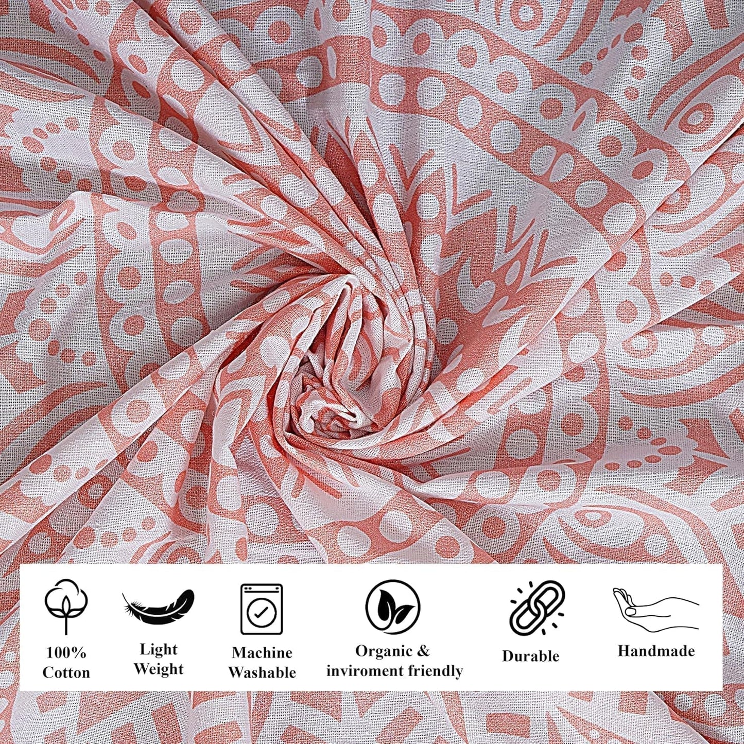 Möblerad finess rosa mandala gobeläng Hem - Accessoarer och dekorationer Naty Shop