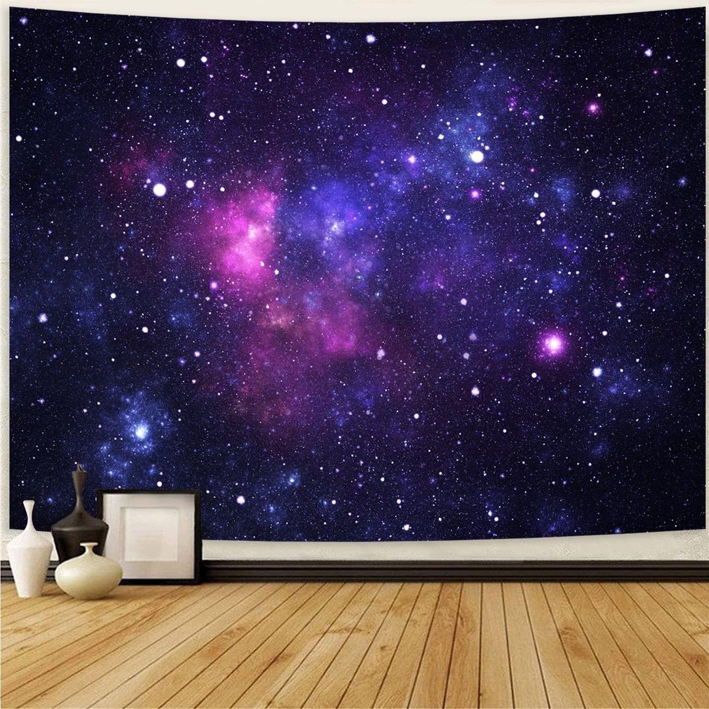 Gobeläng galax svart ljus stjärnhimmel reaktiv blå Hem - Tillbehör och dekorationer Naty Shop