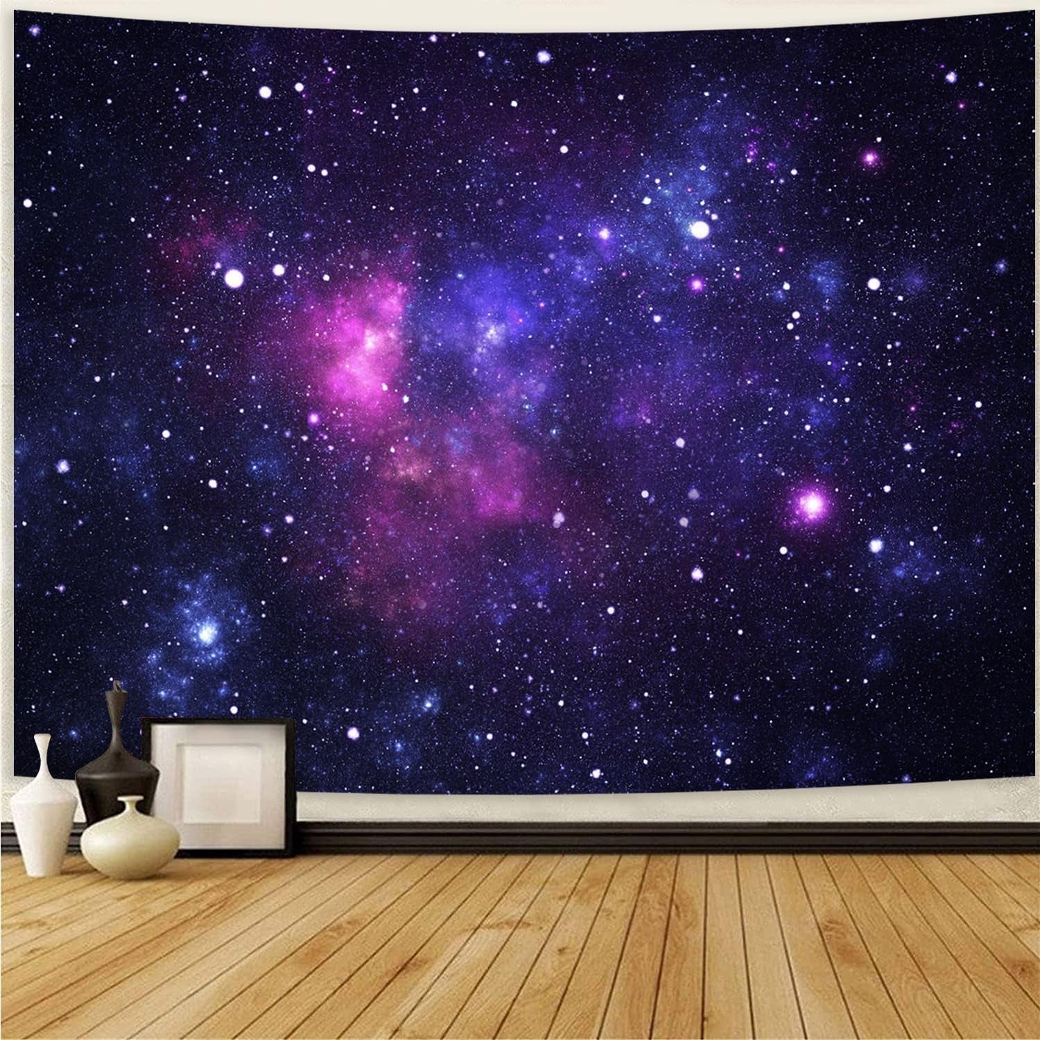 Gobeläng galax svart ljus stjärnhimmel reaktiv blå Hem - Tillbehör och dekorationer Naty Shop