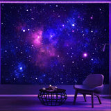Gobeläng galax svart ljus stjärnhimmel reaktiv blå Hem - Tillbehör och dekorationer Naty Shop Galaxy 150L X 130B Cm