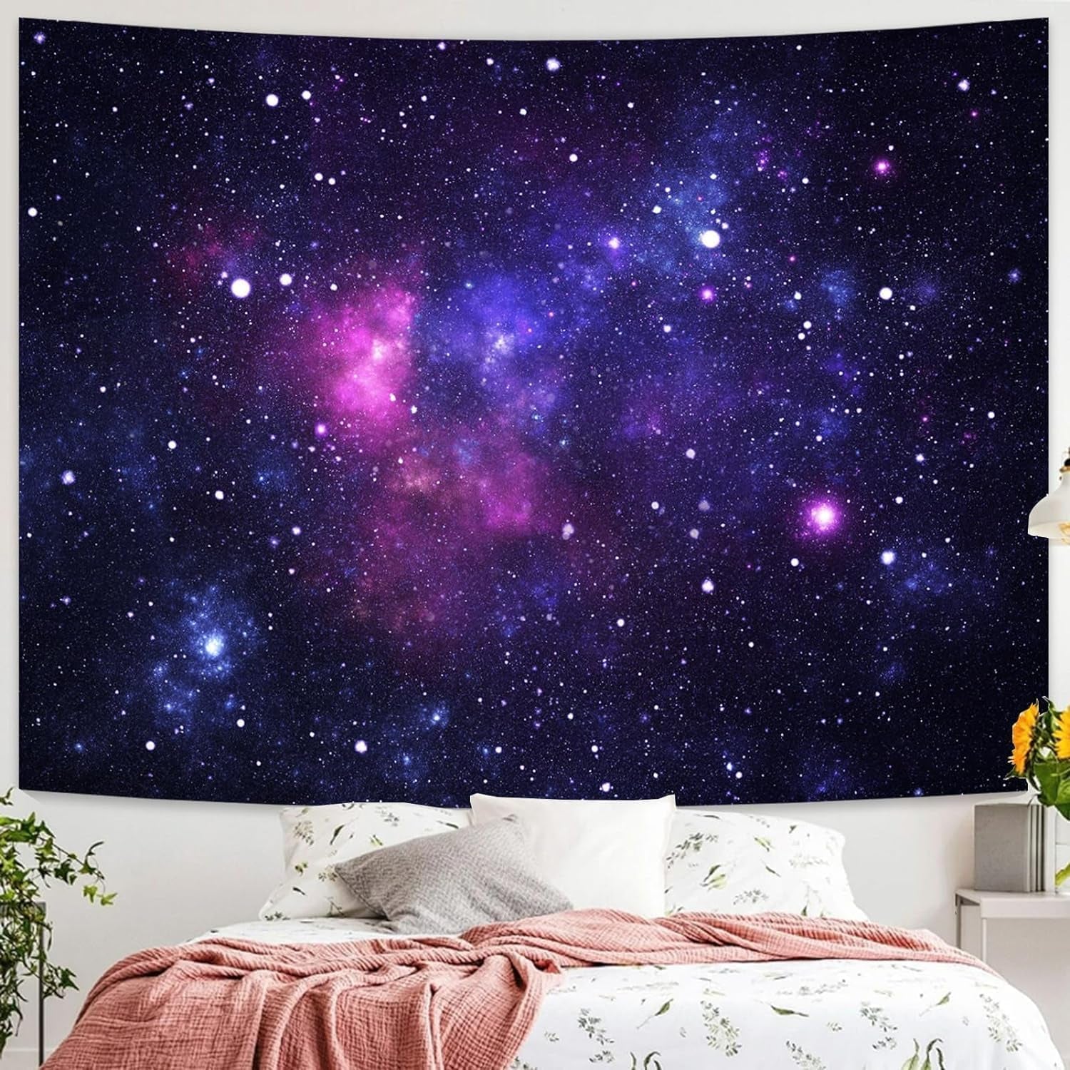 Gobeläng galax svart ljus stjärnhimmel reaktiv blå Hem - Tillbehör och dekorationer Naty Shop