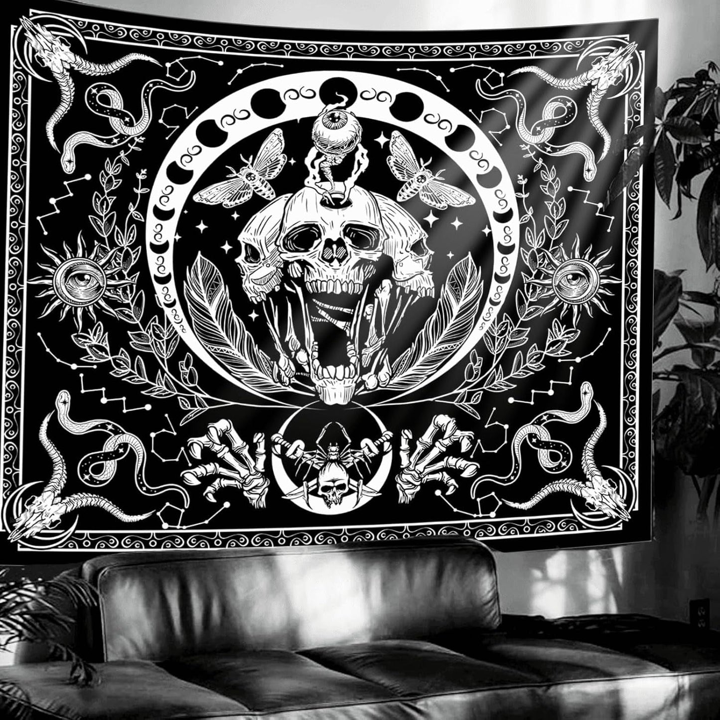 Gobeläng gothic halloween banner svart vit Hem - Tillbehör och dekorationer Naty Shop Standardtitel