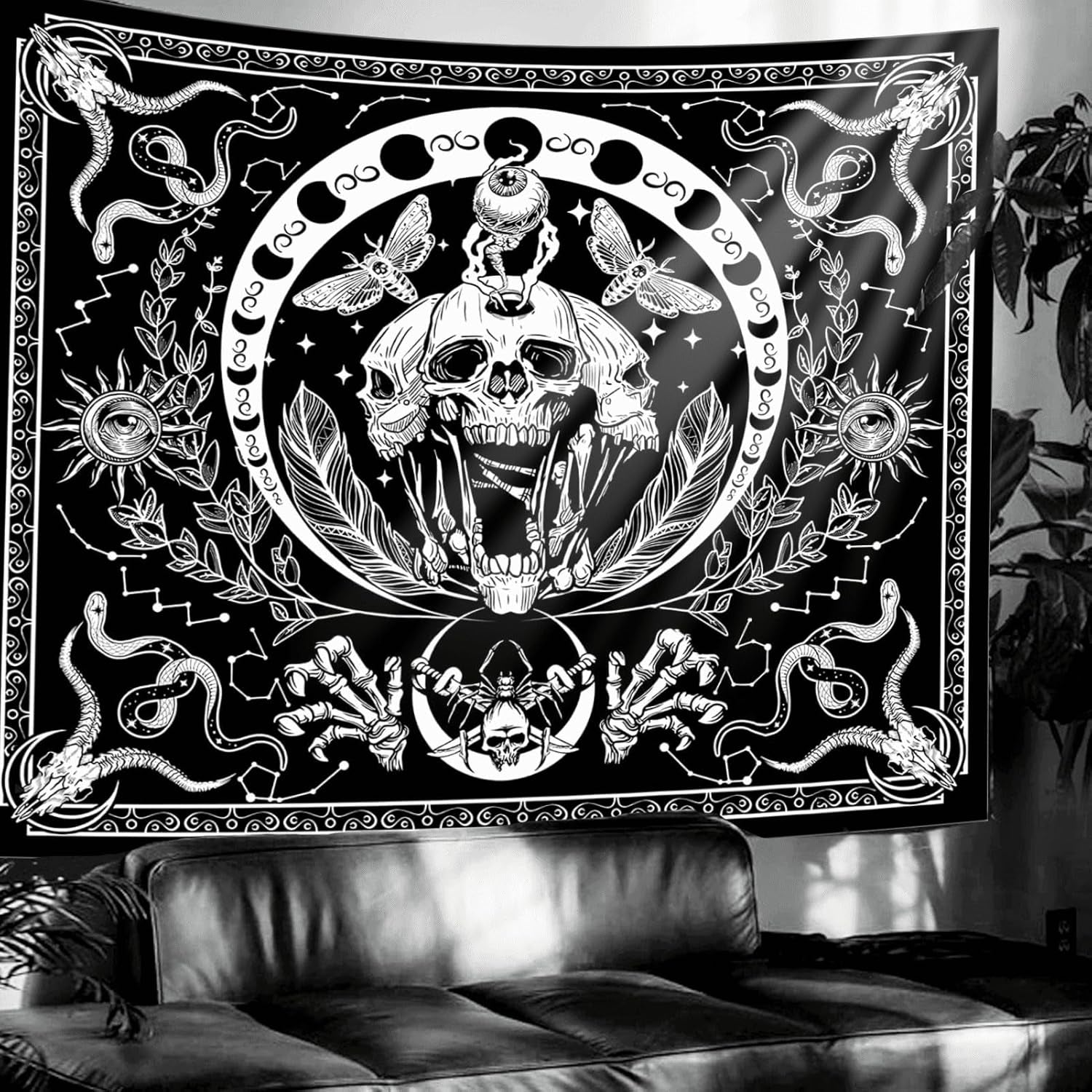 Gobeläng gothic halloween banner svart vit Hem - Tillbehör och dekorationer Naty Shop Standardtitel