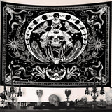 Gobeläng gothic halloween banderoll svart vit Hem - Accessoarer och dekorationer Naty Shop