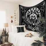 Gobeläng gothic halloween banderoll svart vit Hem - Accessoarer och dekorationer Naty Shop