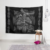 Gobeläng grå viking odin yxa svärd korpkors Hem - Accessoarer och dekorationer Naty Shop