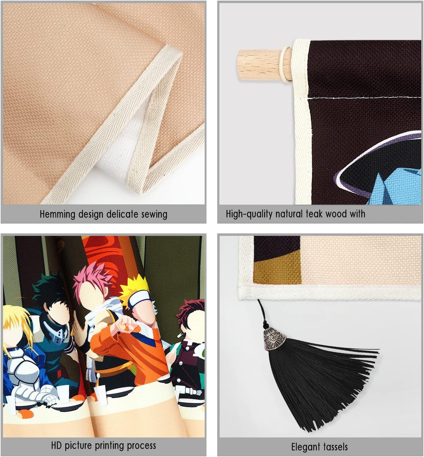 Gobeläng hängande canvas väggkonst målning anime karaktärer Hem - Tillbehör och dekorationer Naty Shop