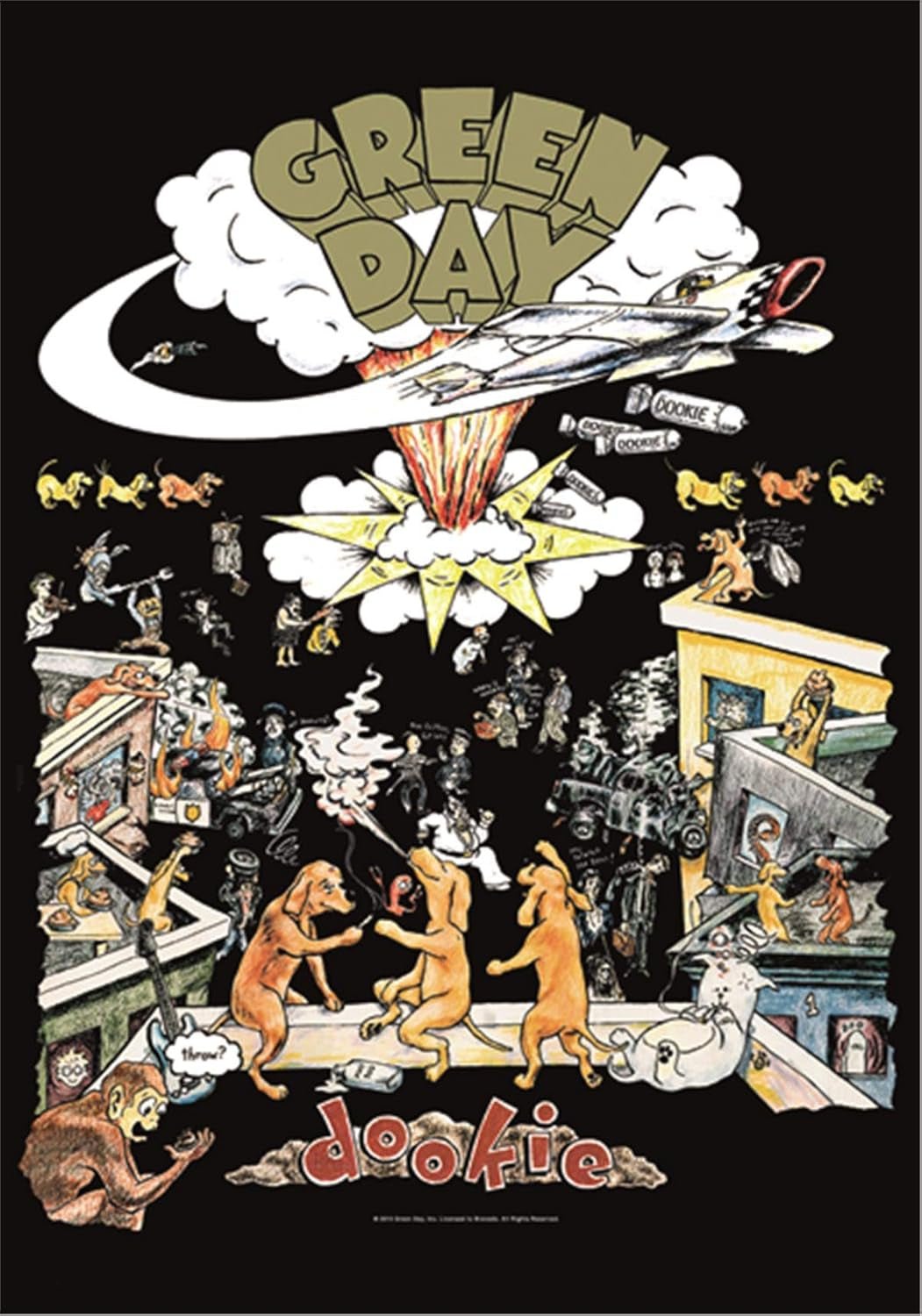 Tapestry heart rock flag original green day dookie Hem - Tillbehör och dekorationer Naty Shop Standardtitel