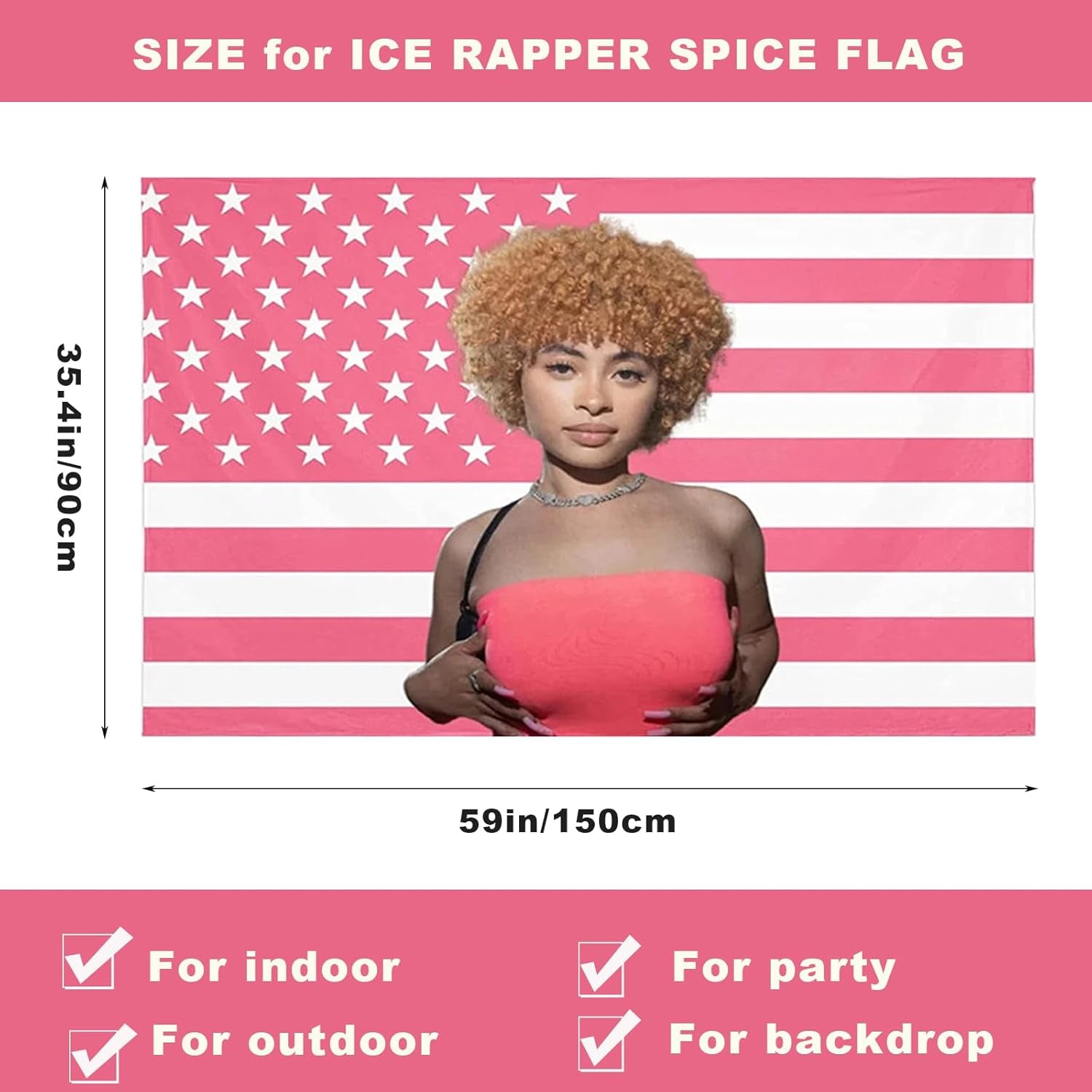 Gobeläng iskrydda flagga rosa flaggor Hem - Tillbehör och dekorationer Naty Shop