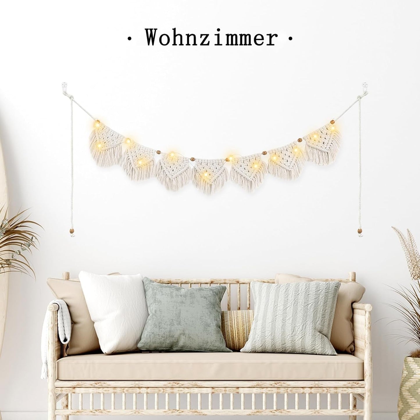 Gobeläng ihonyi deco chic fransad girlang led Hem - Tillbehör och dekorationer Naty Shop