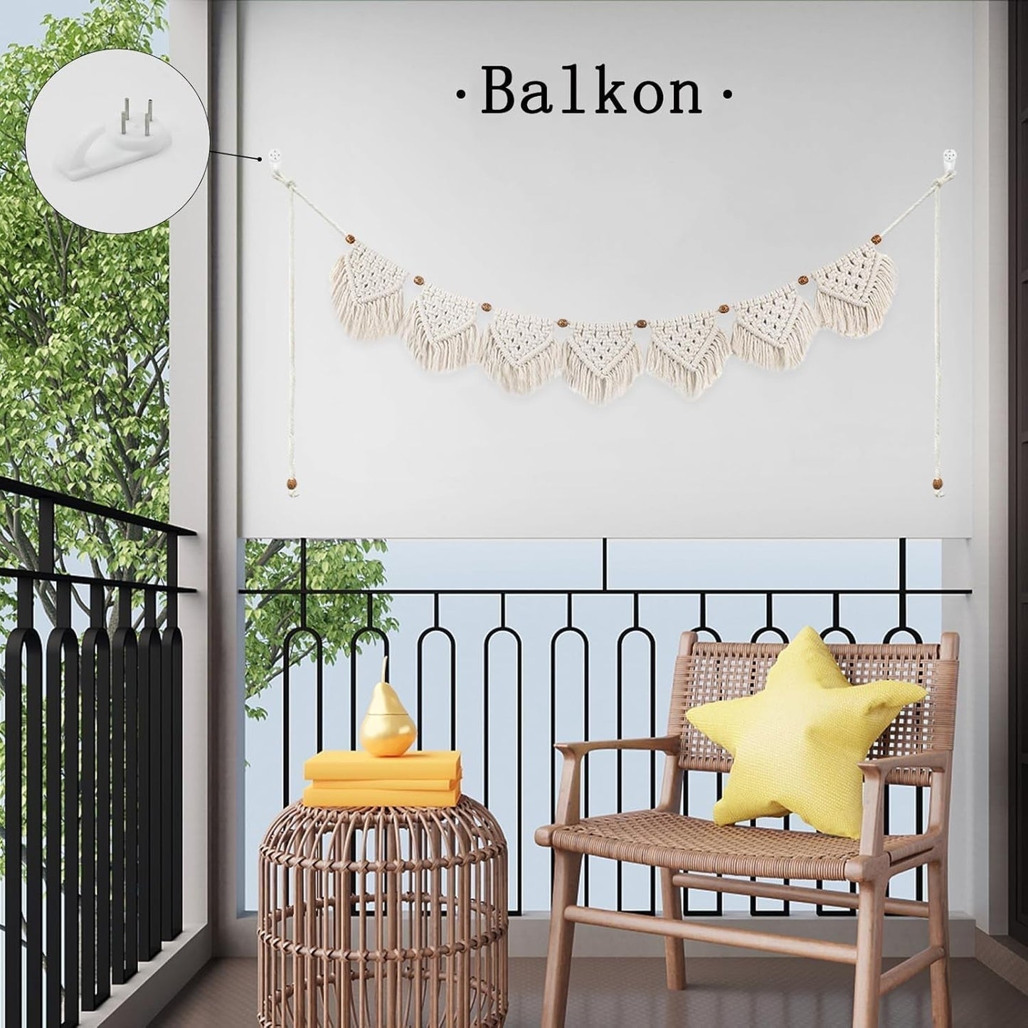 Gobeläng ihonyi deco chic fransad girlang led Hem - Tillbehör och dekorationer Naty Shop