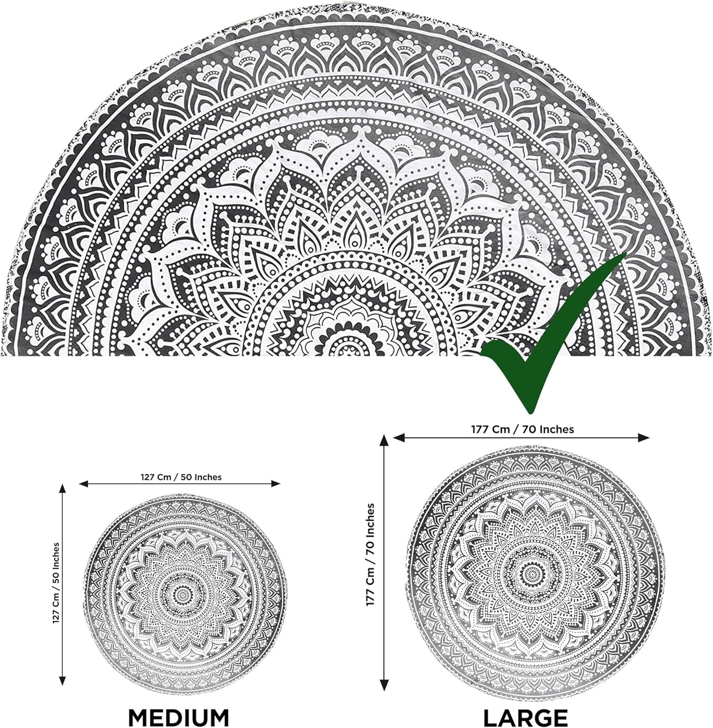 Gobeläng Indien strandhandduk rund mandala hippiestor indisk Hem - Tillbehör och dekorationer Naty Shop