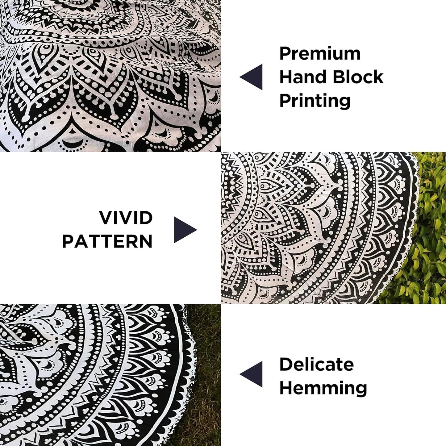 Gobeläng Indien strandhandduk rund mandala hippiestor indisk Hem - Tillbehör och dekorationer Naty Shop