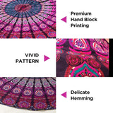 Indien gobeläng strandhandduk rund mandala hippie violett Hem - Accessoarer och dekorationer Naty Shop
