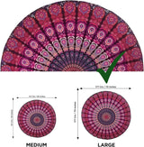 Indien gobeläng strandhandduk rund mandala hippie violett Hem - Accessoarer och dekorationer Naty Shop