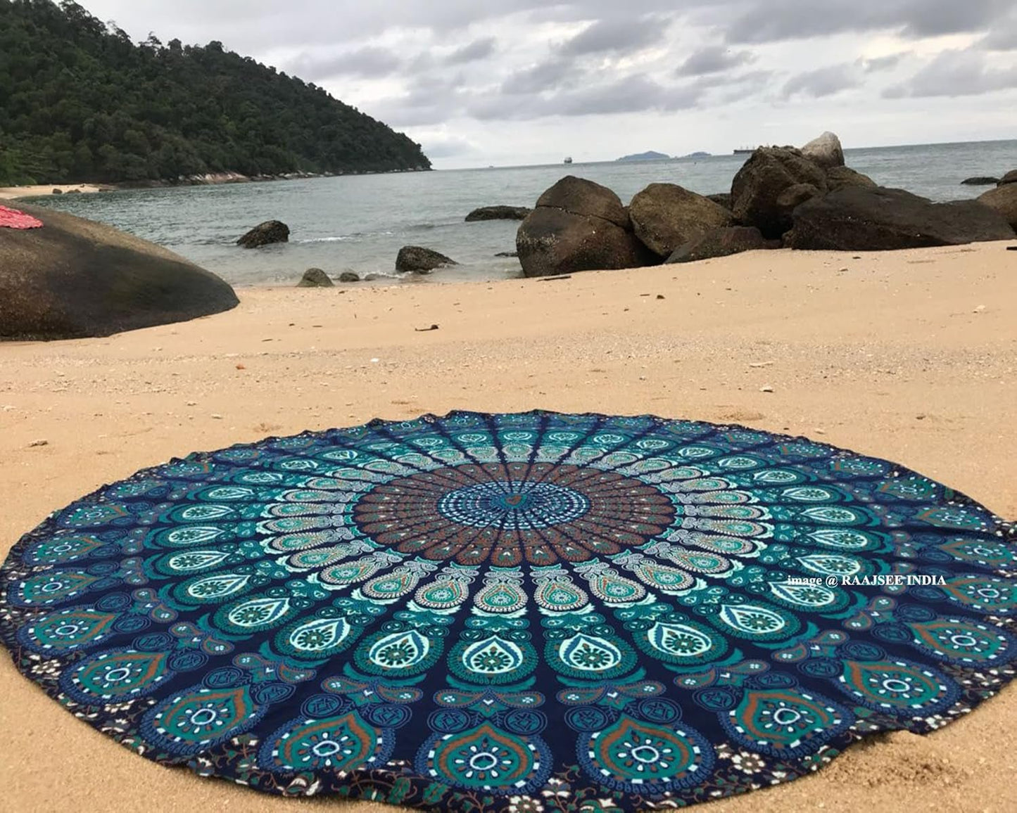 Indien gobeläng strandhandduk rund mandala hippie stor indiskt hem - Tillbehör och dekorationer Naty Shop Standardtitel