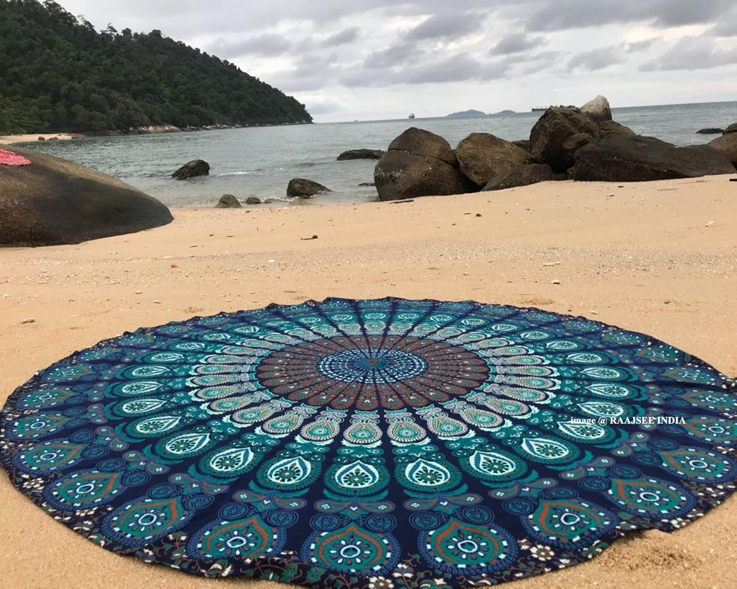 Indien gobeläng strandhandduk rund mandala hippie stor indiskt hem - Tillbehör och dekorationer Naty Shop Standardtitel
