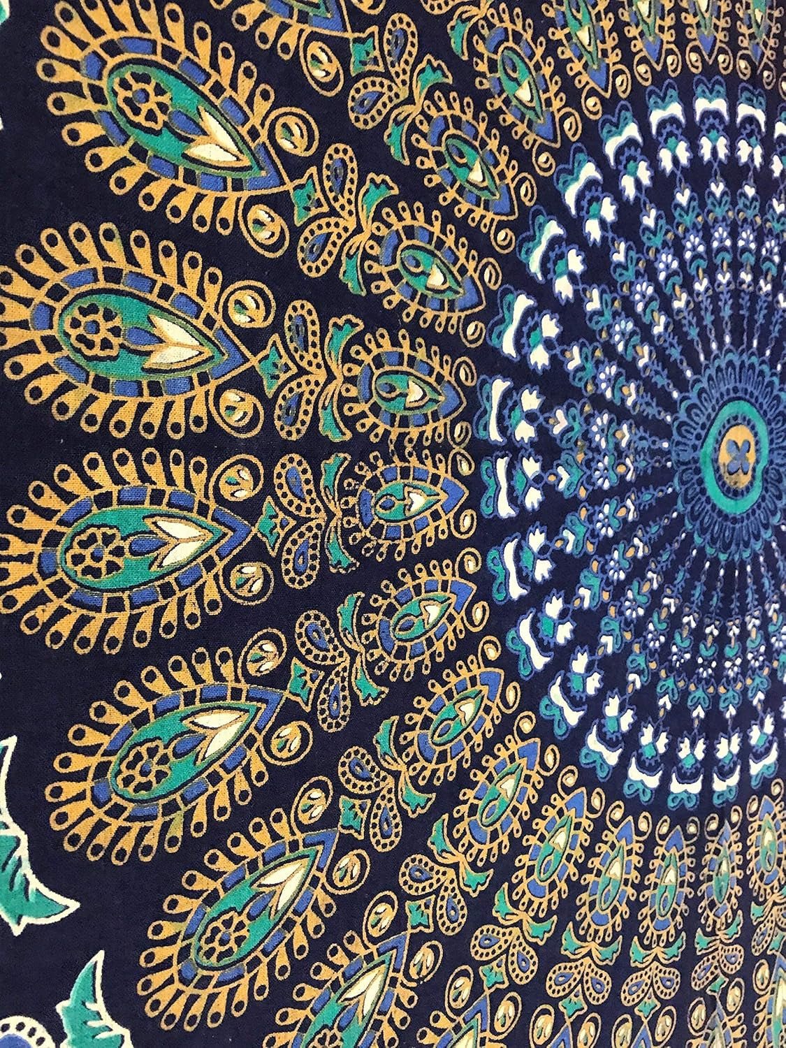 Indisk gobeläng psykedelisk mandala blå turkos elefant Hem - Tillbehör och dekorationer Naty Shop