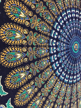 Indisk gobeläng psykedelisk mandala blå turkos elefant Hem - Tillbehör och dekorationer Naty Shop