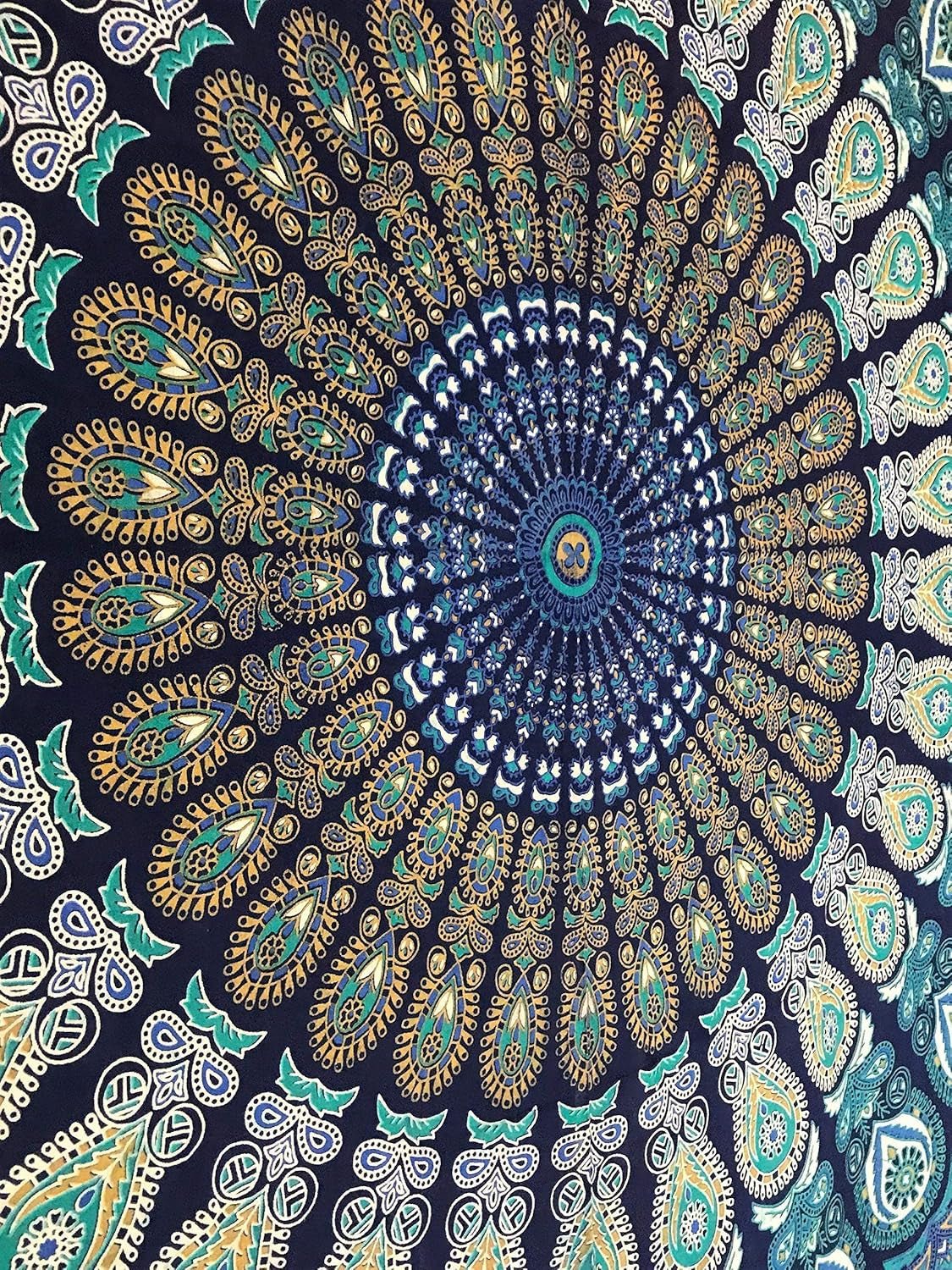 Indisk gobeläng psykedelisk mandala blå turkos elefant Hem - Tillbehör och dekorationer Naty Shop