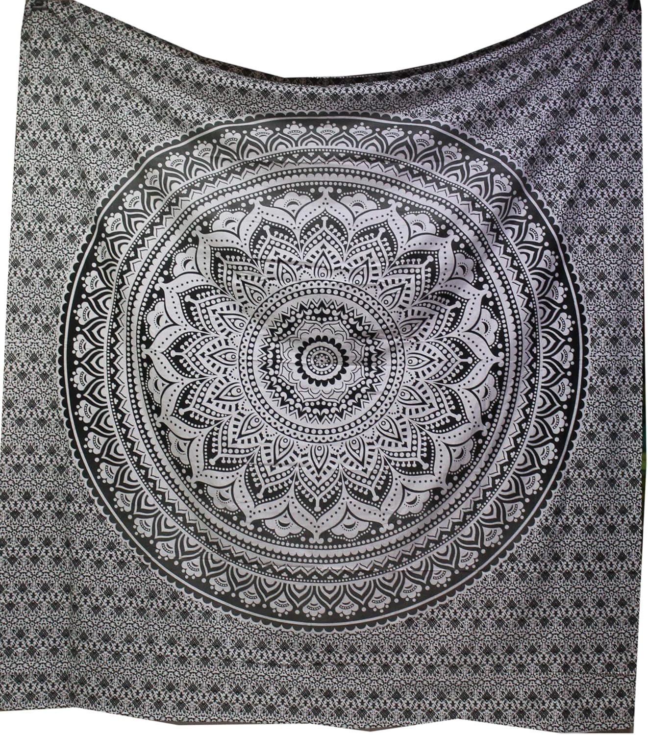 Indisk gobeläng psykedelisk mandala svart vit Indien Hem - Tillbehör och dekorationer Naty Shop Standardtitel