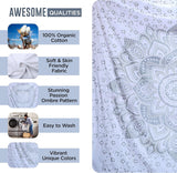 Indisk gobeläng mandala silver vitt rum estetisk duk Hem - Accessoarer och dekorationer Naty Shop