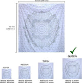 Indisk gobeläng mandala silver vitt rum estetisk duk Hem - Accessoarer och dekorationer Naty Shop