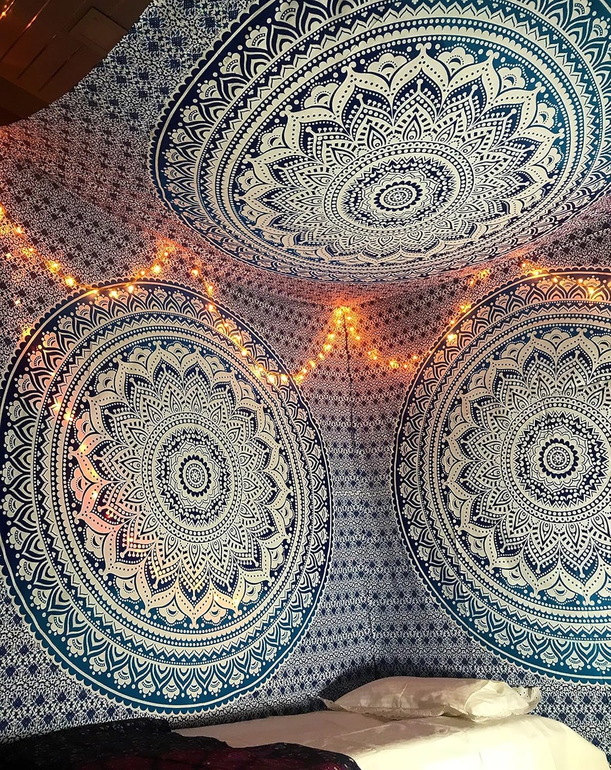 Indisk blå mandala gobeläng estetisk rumsdekoration Hem - Tillbehör och dekorationer Naty Shop