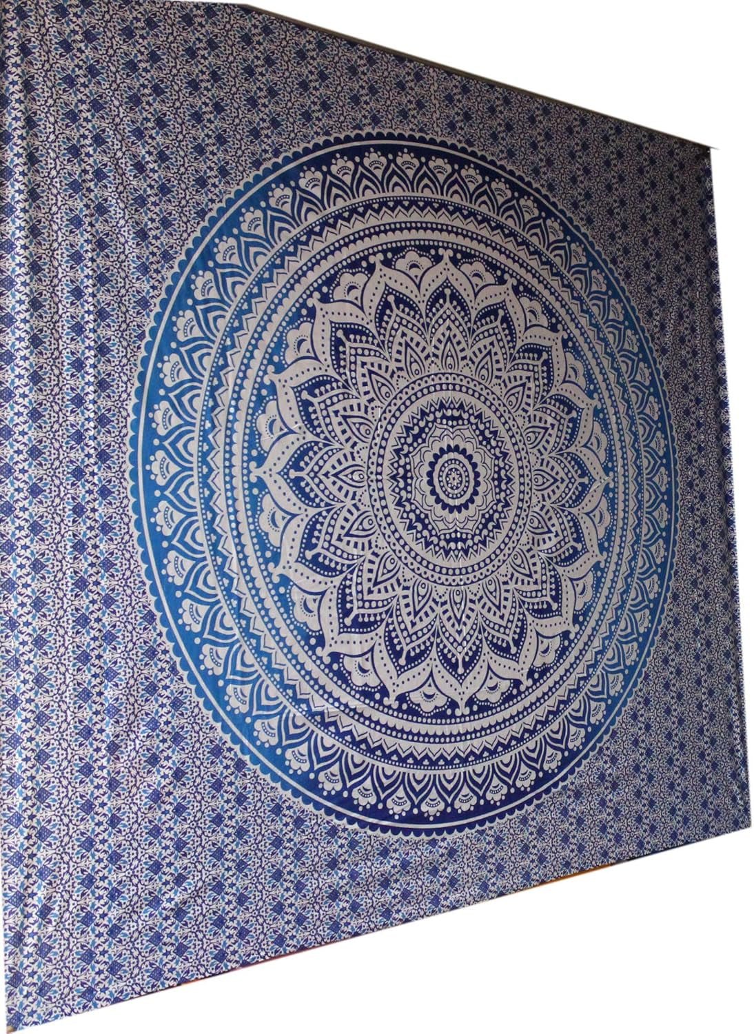 Indisk blå mandala gobeläng estetisk rumsdekoration Hem - Tillbehör och dekorationer Naty Shop