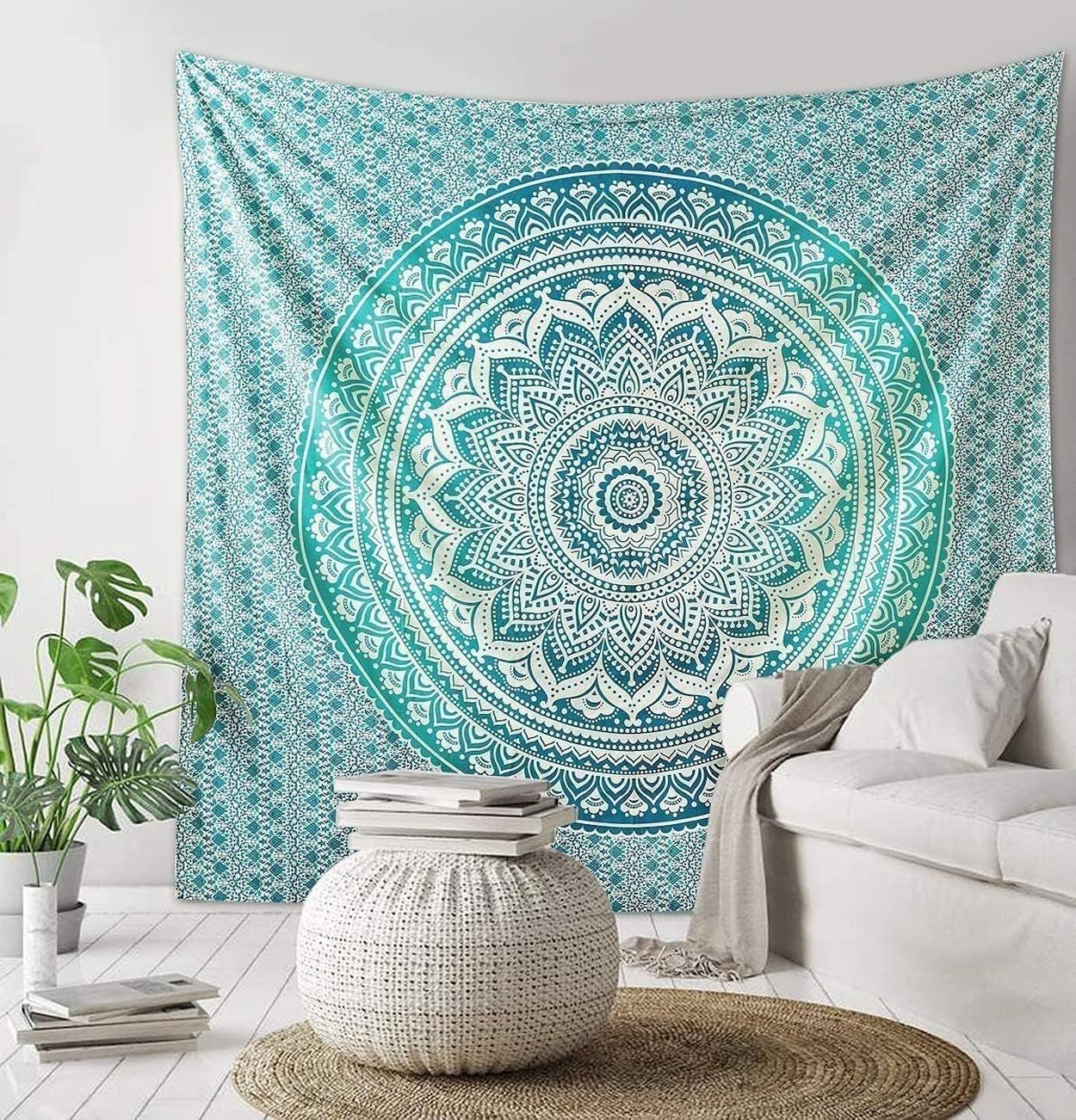 Indisk grön mandala gobeläng estetisk dekoration Heminredning - Tillbehör och dekorationer Naty Shop Standardtitel