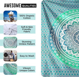 Indisk grön mandala gobeläng estetisk dekoration Heminredning - Tillbehör och dekorationer Naty Shop