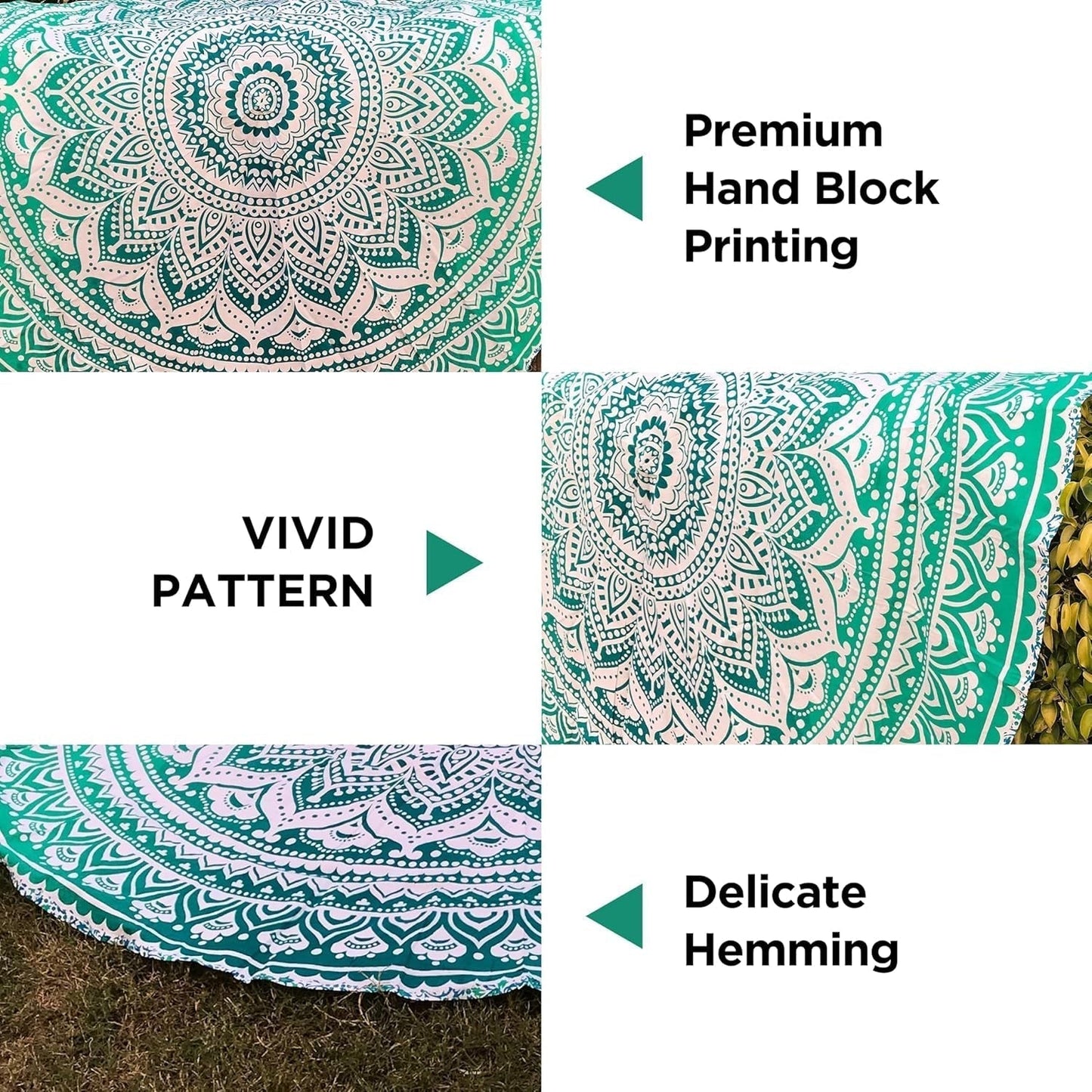 Indisk grön mandala gobeläng estetisk dekoration Heminredning - Tillbehör och dekorationer Naty Shop
