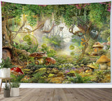 Japansk gobeläng canvas röda körsbärsblommor solvägg Hem - Tillbehör och dekorationer Naty Shop Multi 27 235L X 180B Cm