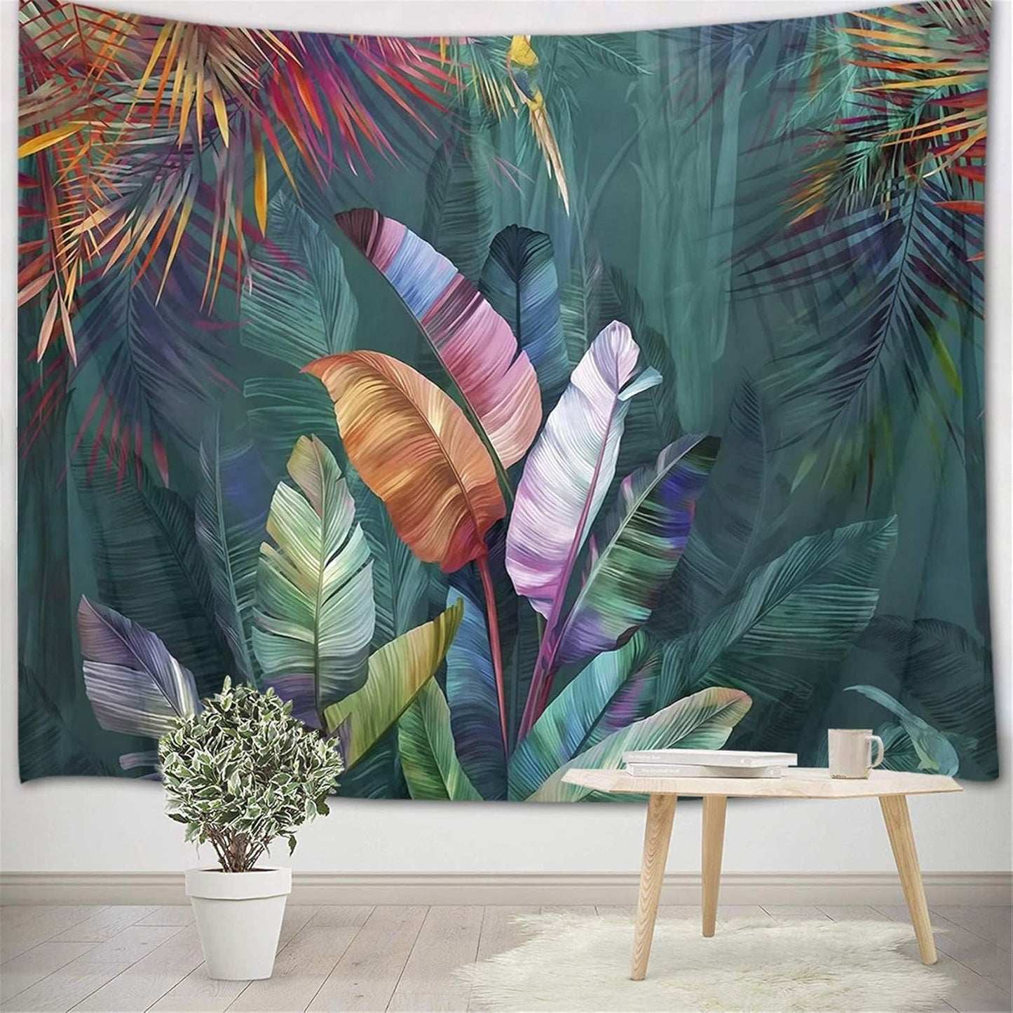 Japansk gobeläng canvas röda körsbärsblommor solvägg Hem - Tillbehör och dekorationer Naty Shop Multi 08 150L X 100B Cm